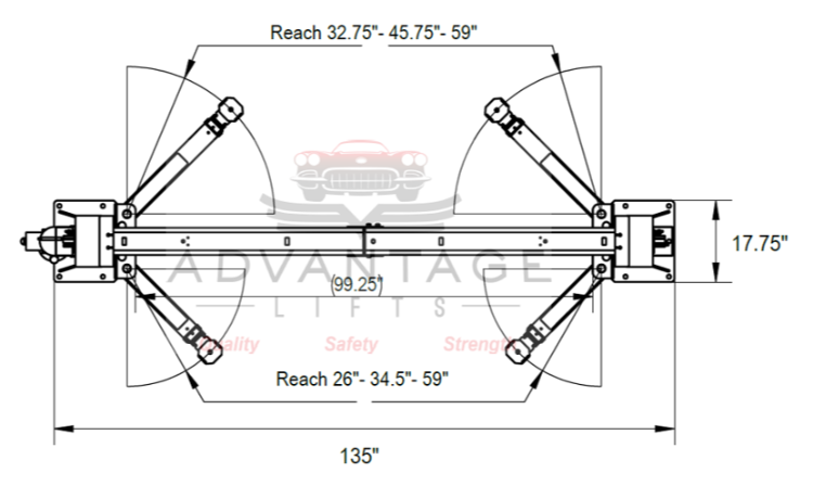 Advantage AL-SC10 2-Post OverHead / Symmetric Lift