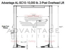 Load image into Gallery viewer, Advantage AL-SC10 2-Post OverHead / Symmetric Lift
