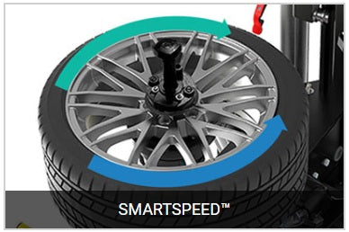 Hofmann Monty 8200S center-post wheel changer with smart speed features for professional tire mounting and dismounting.