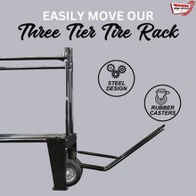 Load image into Gallery viewer, Tote Jack for 3 Tier Tire Storage Rack | Heavy-Duty Casters
