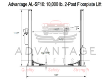 Load image into Gallery viewer, Advantage AL-SF10 2-Post Floor Plate / Symmetric Lift
